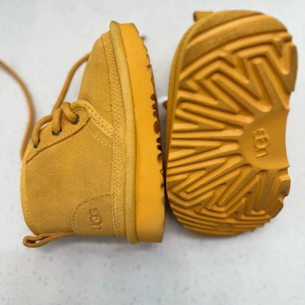 UGG Kids Yellow Lace-Up Boots